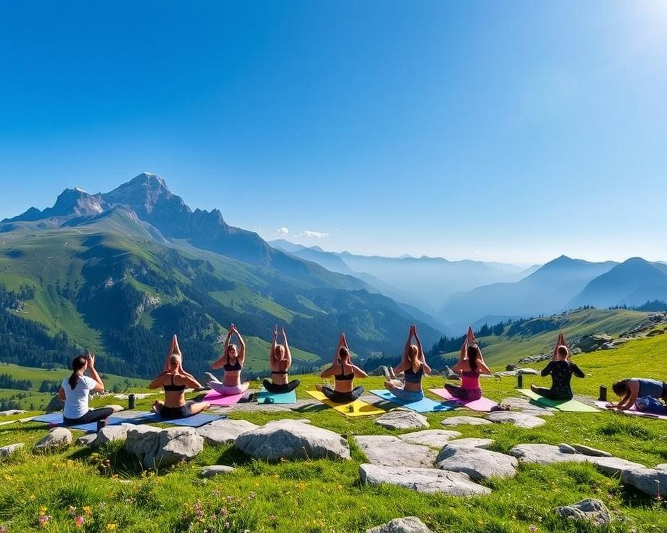 Alpen Yoga an feien Plätzen für Yogis