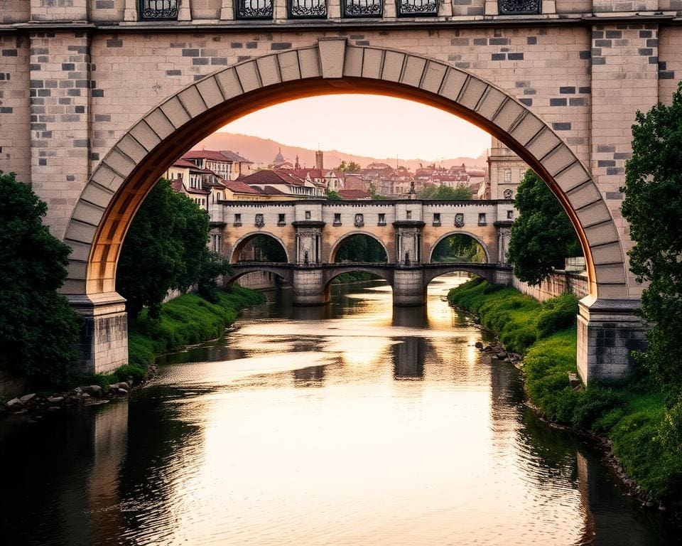 Architektur der historischen Brücken in Coimbra