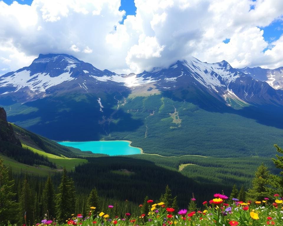 Berglandschaft mit majestätischen Gipfeln