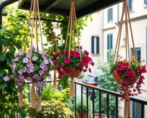 Blumenampeln gestalten: Hängende Oasen für kleine Balkone