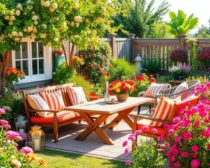 Gartenprojekte im Sommer: Möbel und Blumen kreativ kombinieren