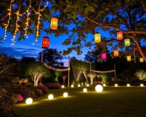 Lichtinstallationen für lange Sommernächte im Garten