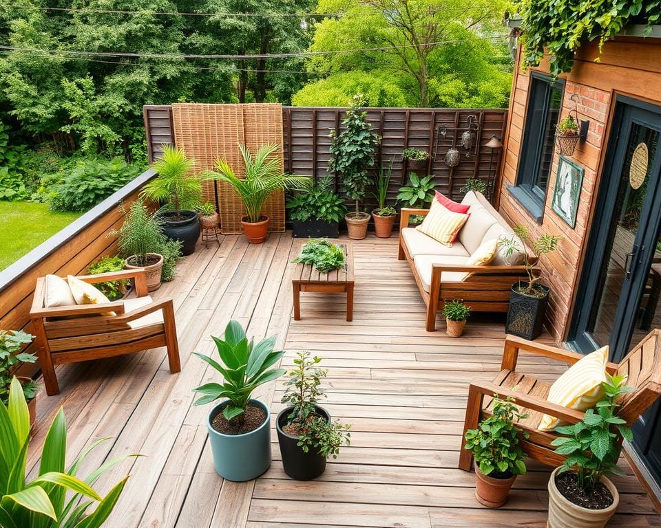 Terrassendesign mit nachhaltigen Materialien