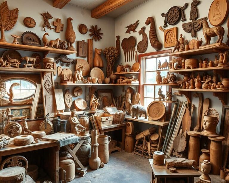 Holzschnitzer: Kunstwerke und Dekorationen aus Holz