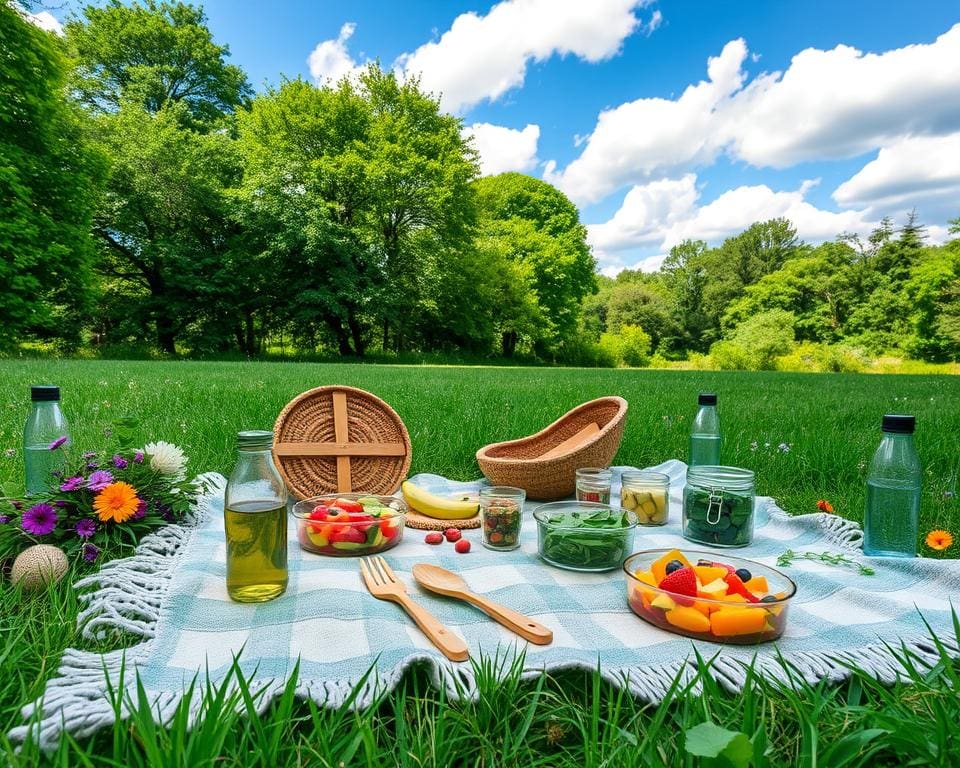 grüne Picknickgestaltung