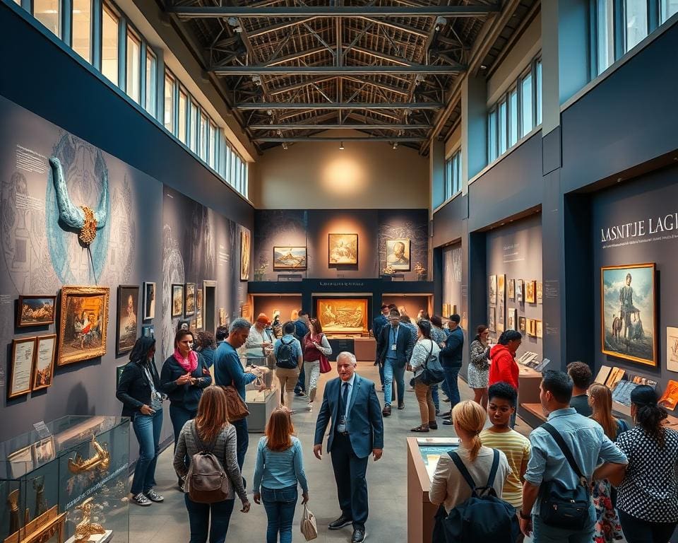 Museumsleiter und Exponate im Besuchererlebnis