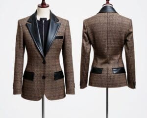 Tweed-Blazer mit Lederdetails: Der klassische Look modernisiert