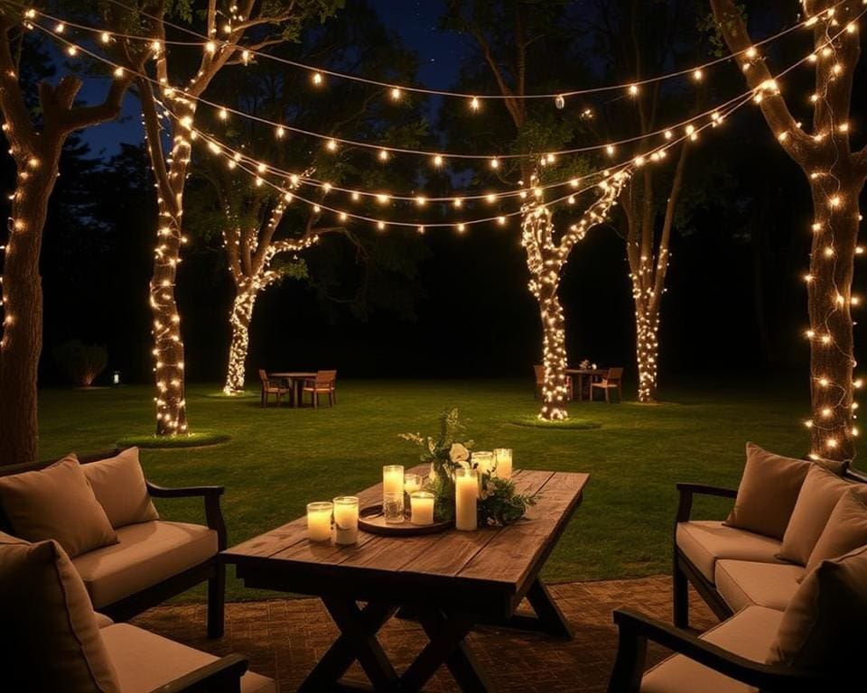 Outdoor-Lichterketten für eine romantische Atmosphäre