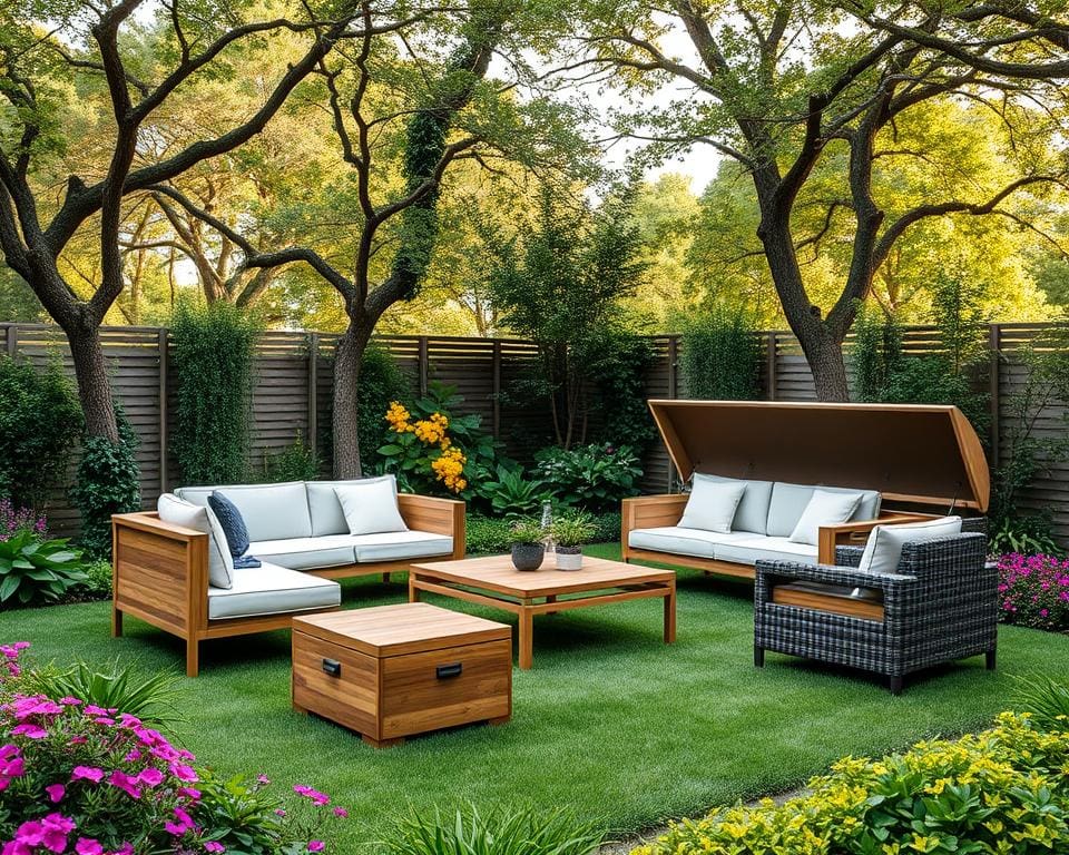 Was sind clevere Ideen für Gartenmöbel mit Stauraum?