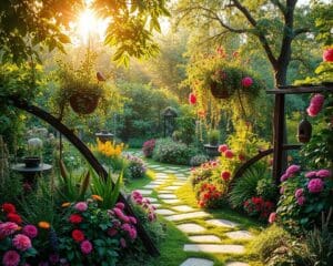 Was sind kreative Ideen für Gartenhintergründe?