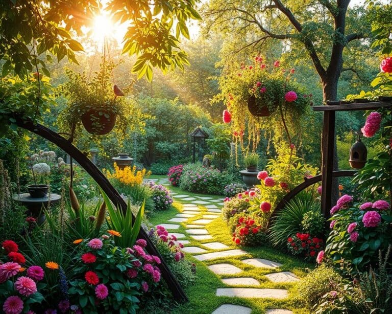 Was sind kreative Ideen für Gartenhintergründe?