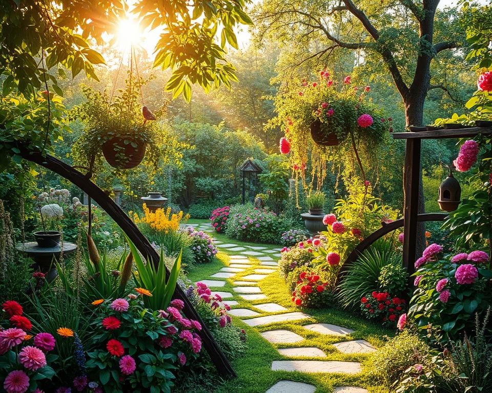 Was sind kreative Ideen für Gartenhintergründe?
