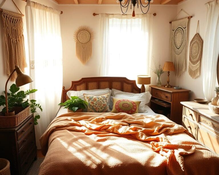 Was sind stilvolle Details im Bohemian-Schlafzimmer?