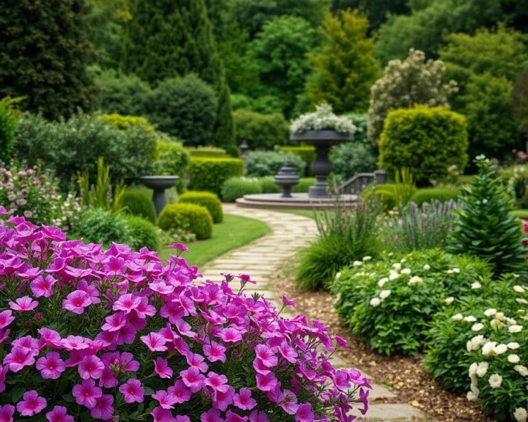 Was sind stilvolle Kombinationen von Gartenfarben?