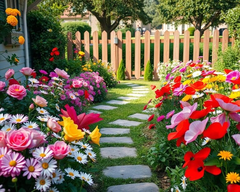 Wie bringst du Abwechslung in ein kleines Blumenbeet?