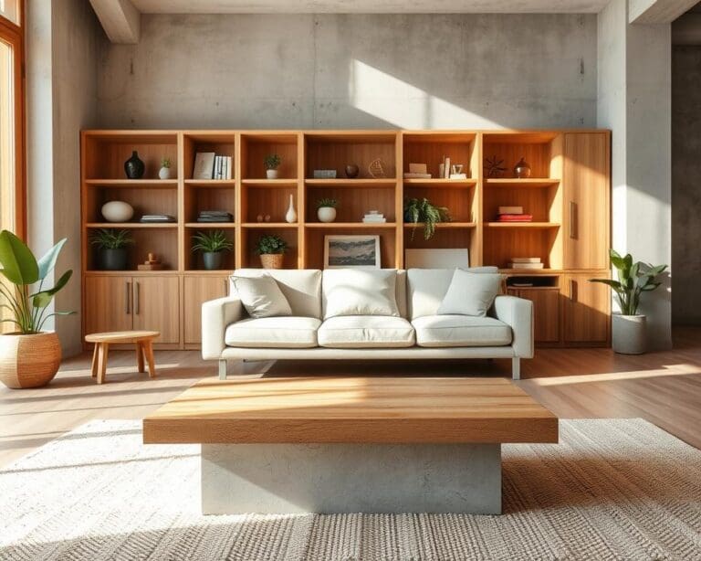 Wie kombinierst du Holz und Beton im Interieur?
