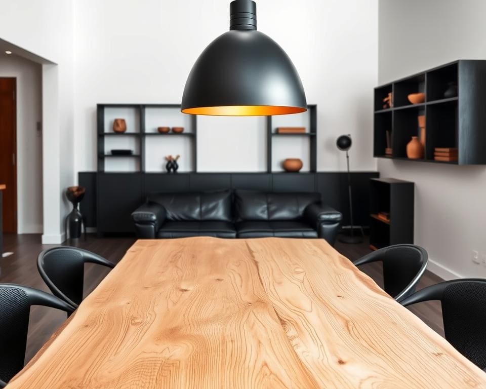 Wie verbindest du Schwarz und Holz harmonisch?