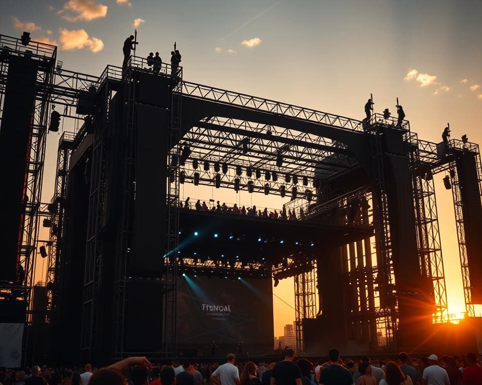Bühnenbau im Festival