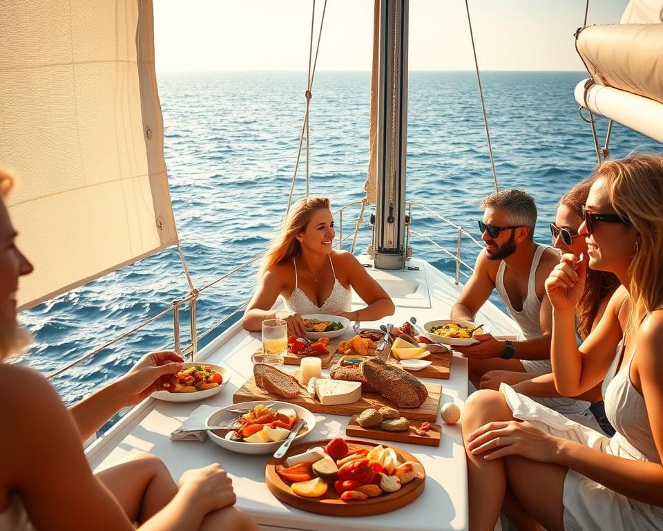 Mittagessen Segelboot