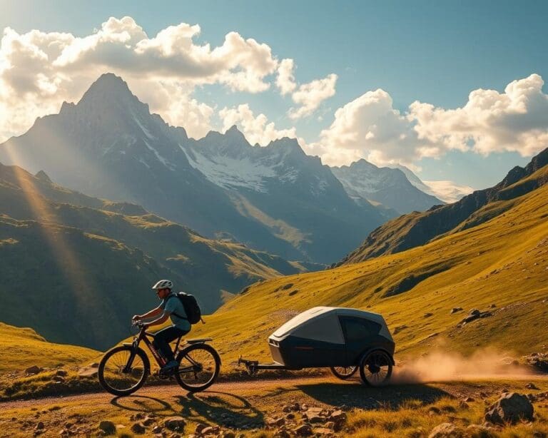 Wie reist man mit Rad und Hänger durch die Berge?