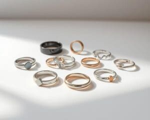 Modische Ringe mit modernem Design