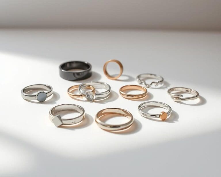 Modische Ringe mit modernem Design