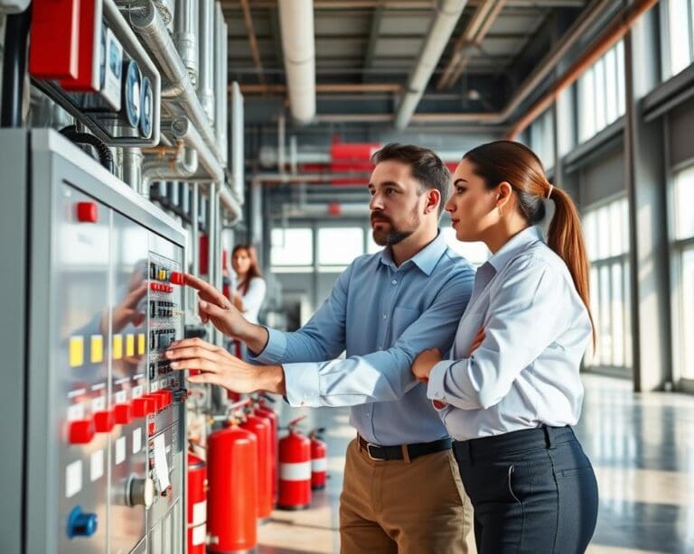 Wie arbeiten Techniker für Brandschutzsysteme?